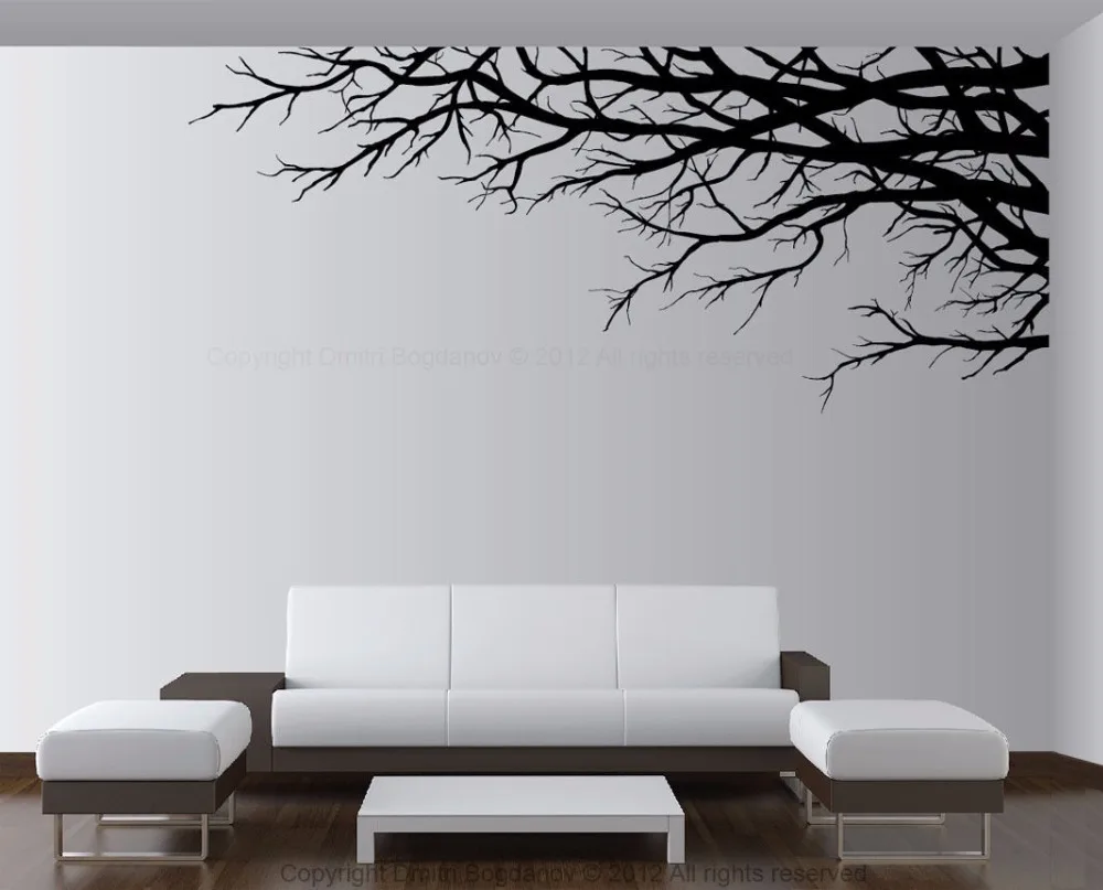 Giant Winter Tree Branch Wall Decal Sticker Wall Decals & Stickers---2.4 meters 