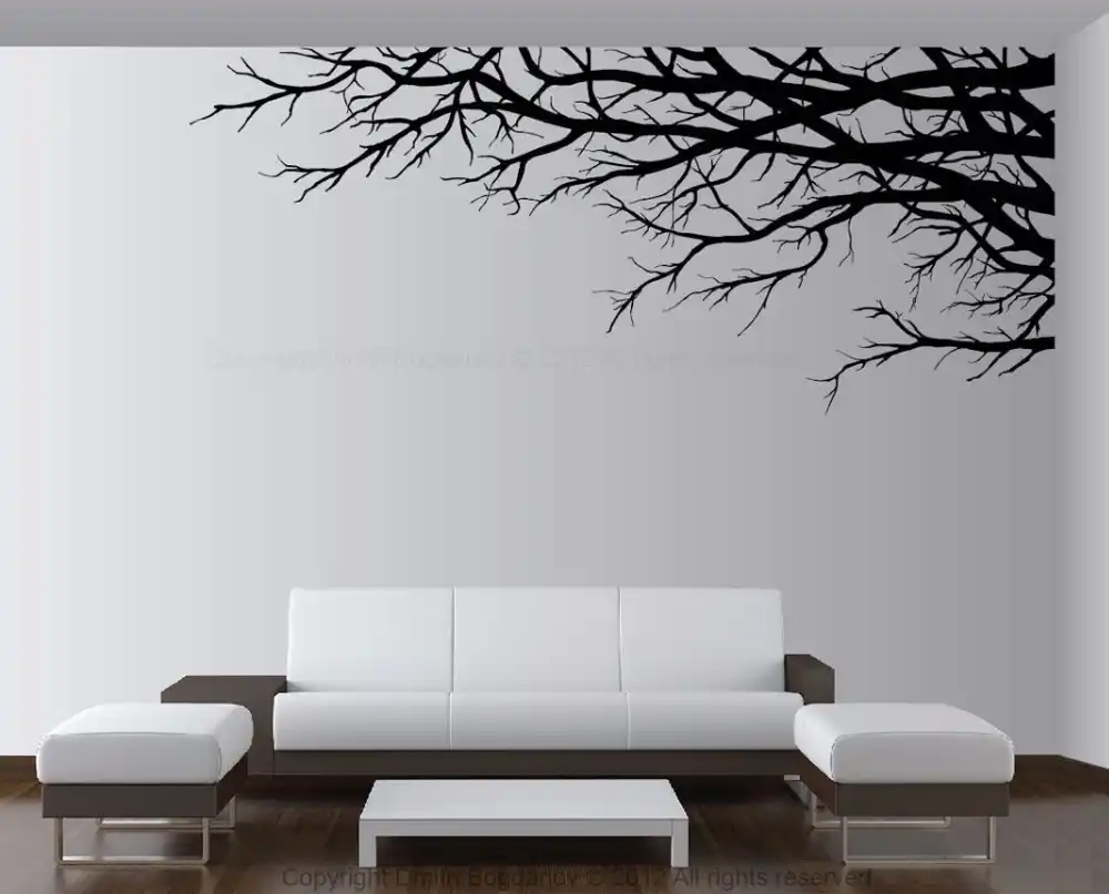 Arbol Vinilo Pared Calcomania Arbol Rama Superior Mural Adhesivo