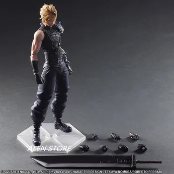 

ALEN Play Arts KAI Final Fantasy VII NO.1 Cloud Strife PVC Action Figure Collectible Model Toy 26cm