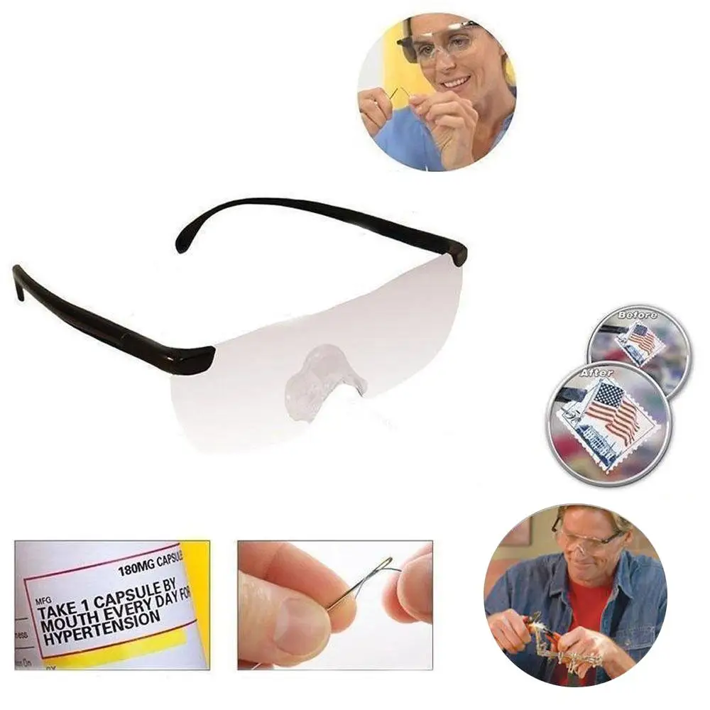 Magnifying Presbyopic Glasses Eyewear Reading 160% Magnification to See More and Better Magnifier Portable Needle Arts & Craft