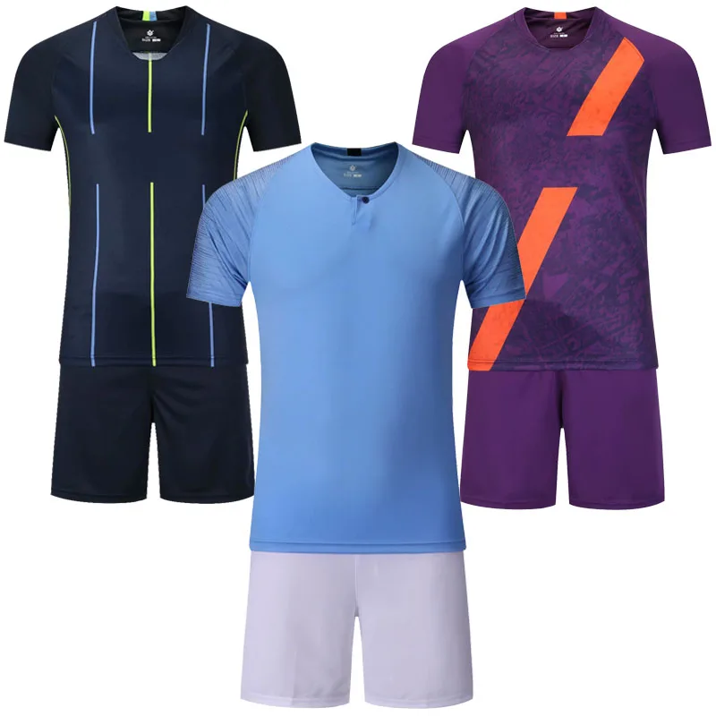 Men's blank short sleeve soccer jerseys men football jersey and shorts