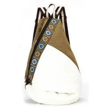 Bordado Étnico Mujeres Morral de la Lona Flor Hecha A Mano Bordada Bolsa de Viaje Bolsas Mochila Mochilas Backbags Mochila Playa