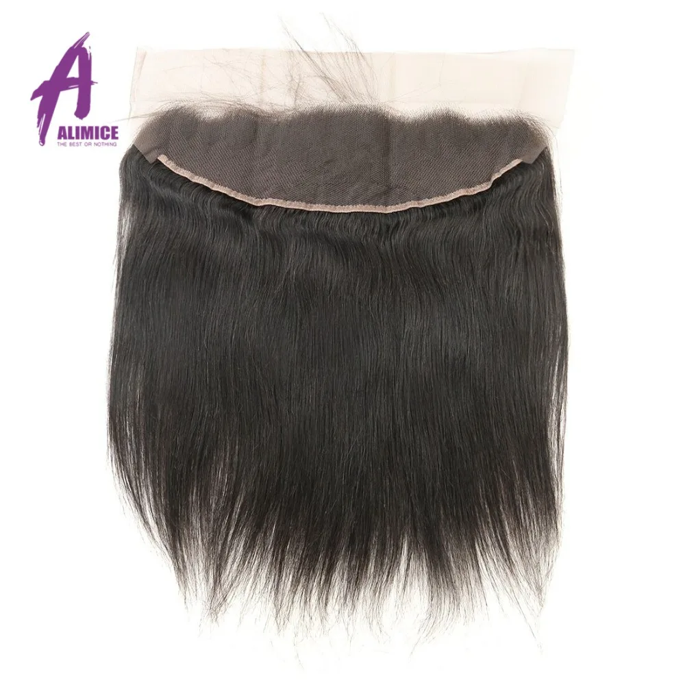 Alimice Indian Straight Hair 134 Lace Frontal Closure 8-24 inch 100% Human Hair FreeMiddleThreeSide Part Lace Closure (7)