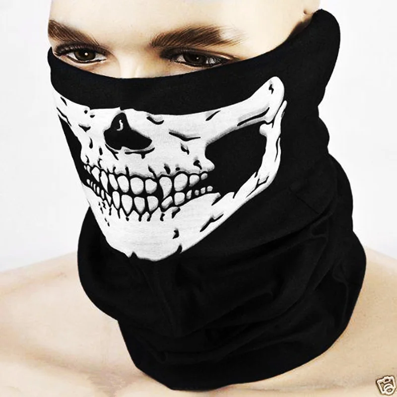 

New Halloween Skeleton mask Outdoor Motorcycle Bicycle Multi function Headwear Hat Scarf Half Face Mask Cap Neck Ghost Scarf