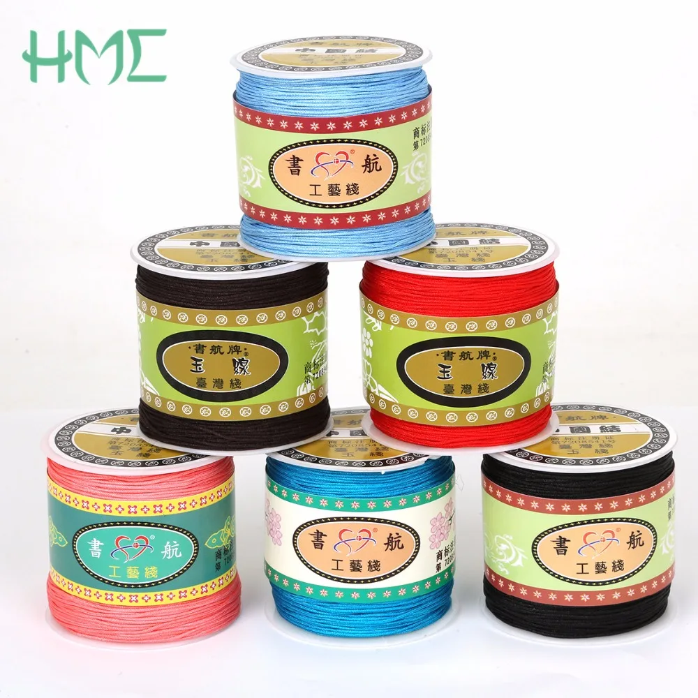 

Wholesale 0.8mm 100Yards/roll 22 Colors Nylon Cord Jade Wires DIY Bracelet String Cord for Jewelry & Craft Making Accessories