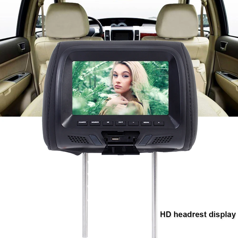 

Universal 7 Inch TFT LED Screen Car MP5 Player Headrest Monitor Support AV/USB/SD Input/FM/Speaker/Car Camera