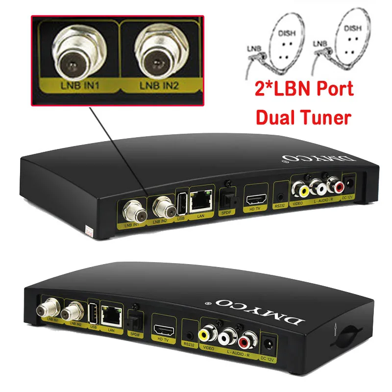 D4SPRO DVB S2 Цифровой спутниковый рецептор HD 1080P двойной Тернер Biss Youtube 2 * LNB порт ТВ