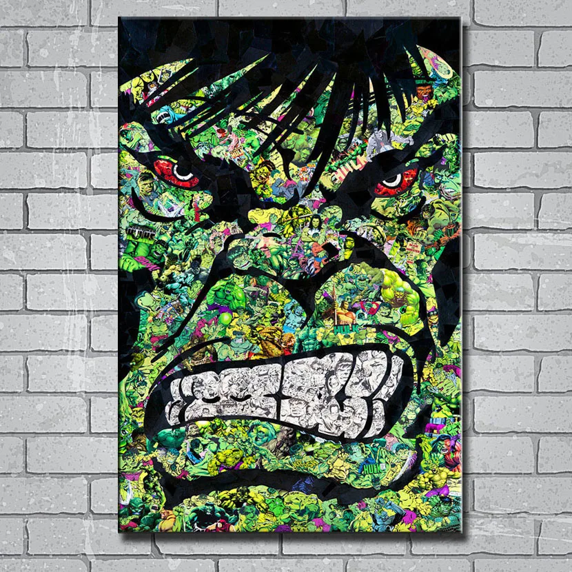 Hulk Superheroes Comic Silk Poster Minimalist Wall Art Canvas Print 12x18 24x36