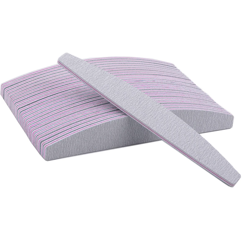 

10pcs/lot Half Moon Nail File Sanding 100/180 Gray Nail Polish Buffer Blocks Pedicure Manicure Nail Art Beauty Tools