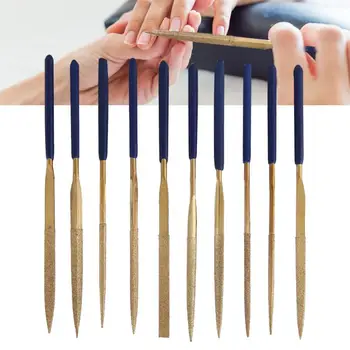 

10pcs Titanium Alloy Coated Grinding Diamond Needle Files Set Repair Tools c d