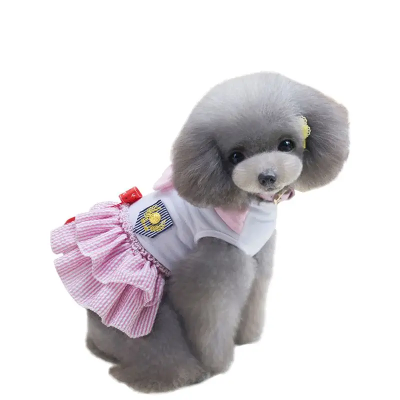 2019 Summer Dog Dress Costume Dogs Clothes Sailor Uniform Style Puppy