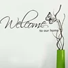 'Welcome To Our Home' Text Patterns wall sticker home decor living room Decals wallpaper bedroom Decorative butterfly Stickers 4