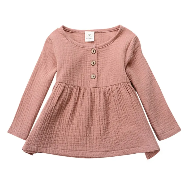 Одежда для маленьких девочек; весенне-осенние топы для девочек; рубашки с длинными рукавами для маленьких девочек; однотонная детская одежда для девочек