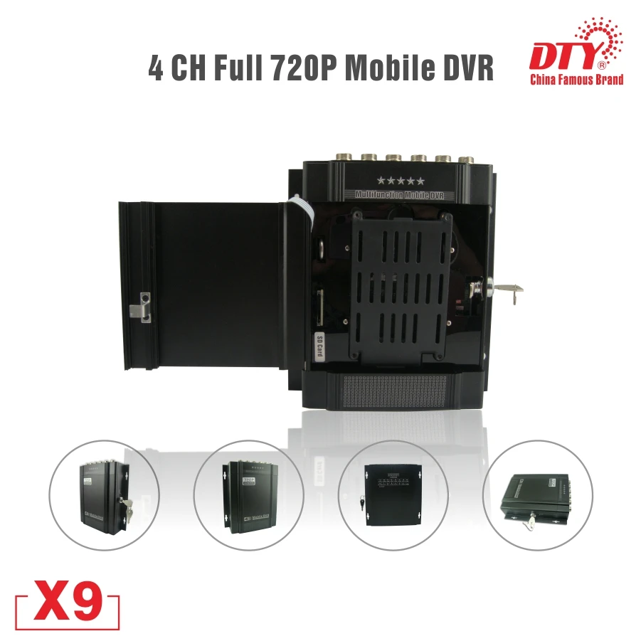  720 p HD coche taxi vehículo HDD MDVR GPS DVR móvil X9-4G
