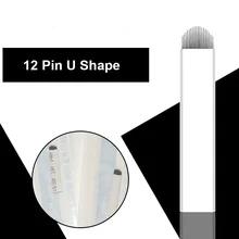 VIP 0 18 мм 50 шт. U 12 Pin Перманентный макияж для бровей лезвие татуажа