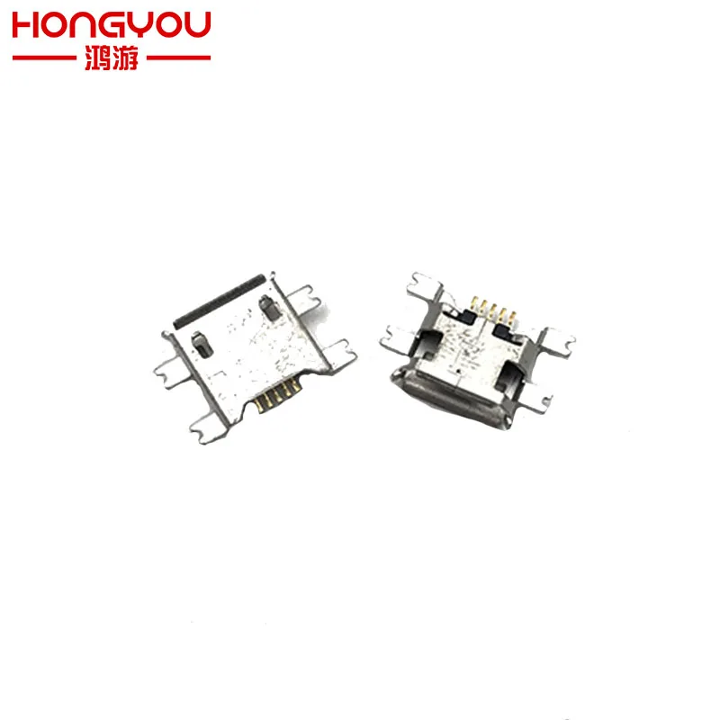 2Pcs Micro USB Jack Charging Female 5Pin 5-Pins Charge Port 4 Fixed Feet 1.17mm Connector Socket | Мобильные телефоны и