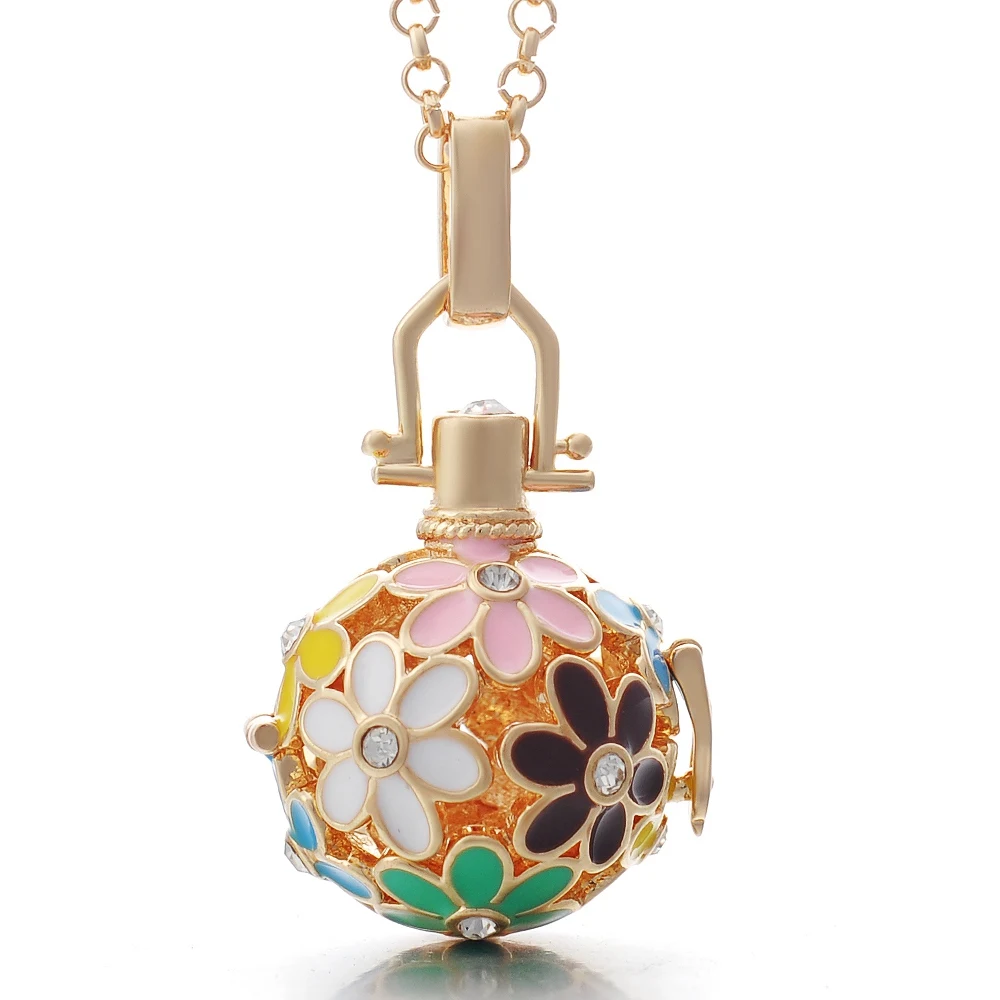Vocheng колокольчик гармония ретро медный медальон ожерелье беременность ожерелье для ароматерапии эфирное масло для женщин VA-030 - Окраска металла: va-046-c