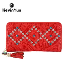 KEVIN YUN Designer Marque De Mode Femmes Portefeuilles En Cuir PU Gland Femelle Embrayage Portefeuille Bourse