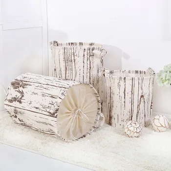 

Waterproof Canvas Laundry Hamper Bag Tree Pattern Clothes Storage Baskets Home clothes barrel kids toy storage laundry basket