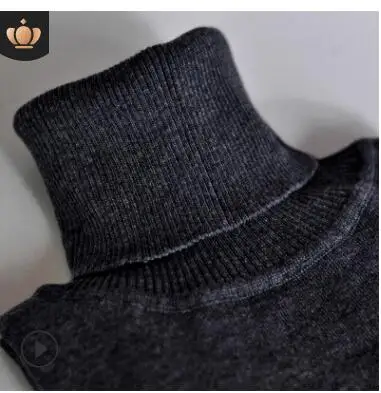 Shikoroleva, женские вязаные свитера,, зимние, водолазка, пуловеры, тянущиеся, для мужчин, розовые, темно-бежевые, Feminino - Цвет: dark grey