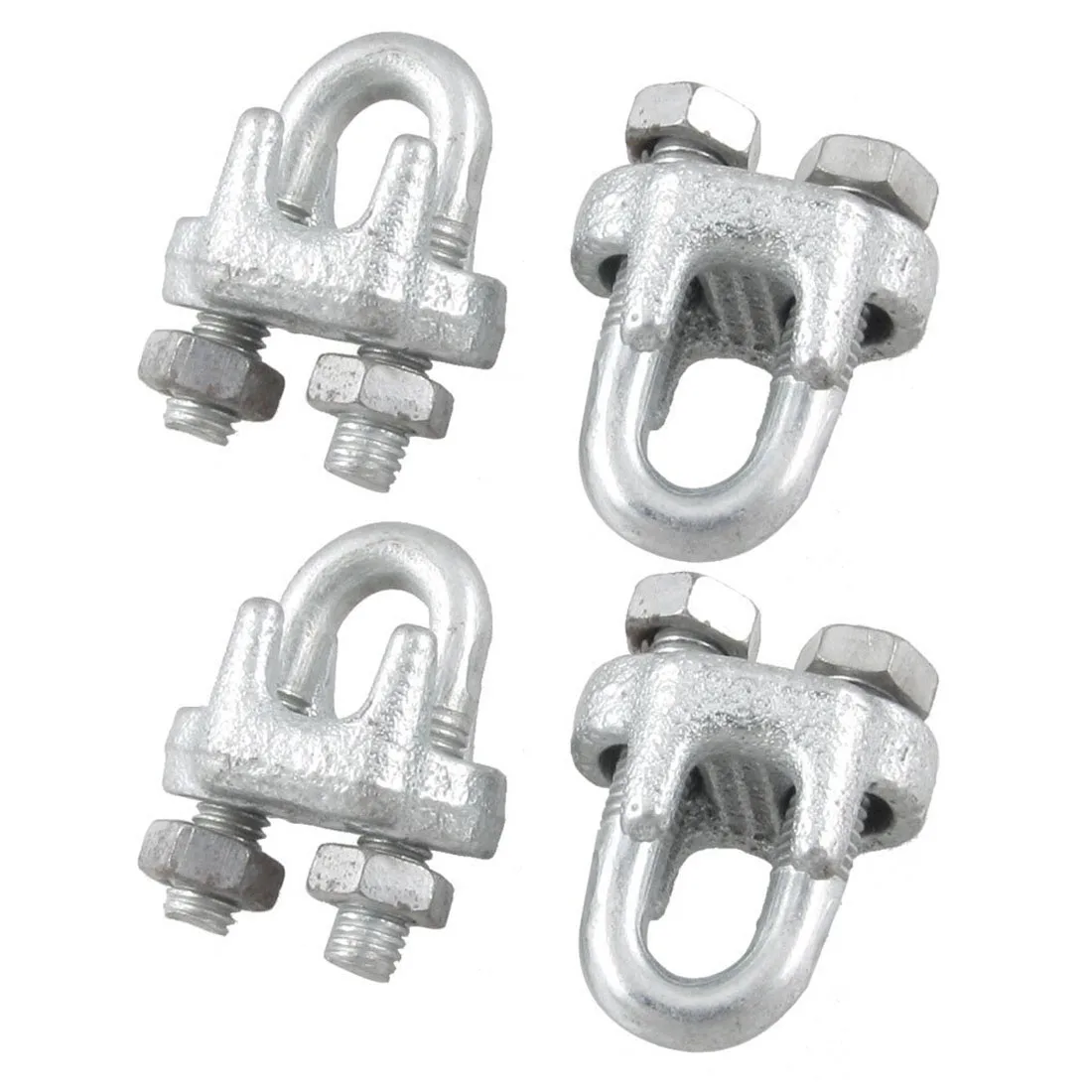 Metal Wire Rope Clip U Bolt Cable Clamps, 1/5 Inch, 4 Piecein Clamps