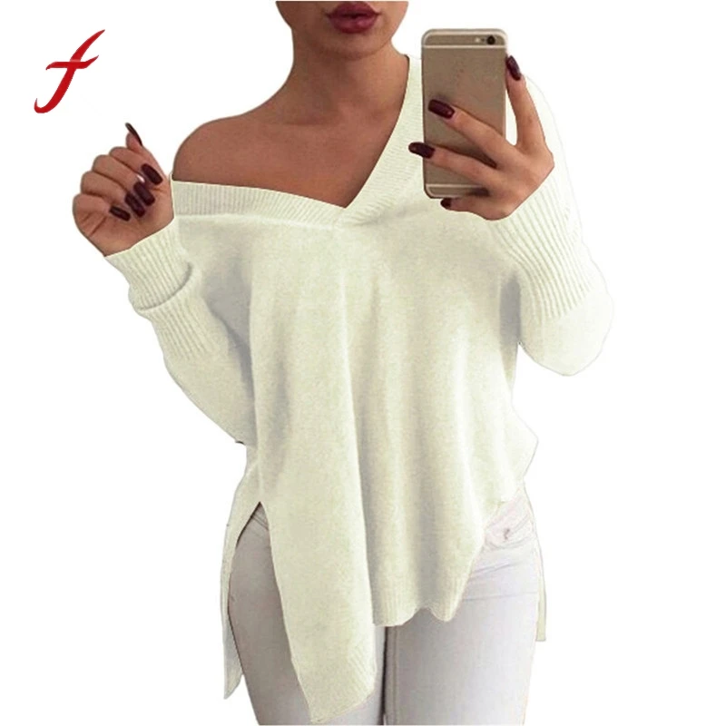 

2017 Autumn Women V Neck Sueter Mujer Long Sleeve Knitted Sweater Tops Loose Knitting Fashion Casual Cardigan Sweter Outwear
