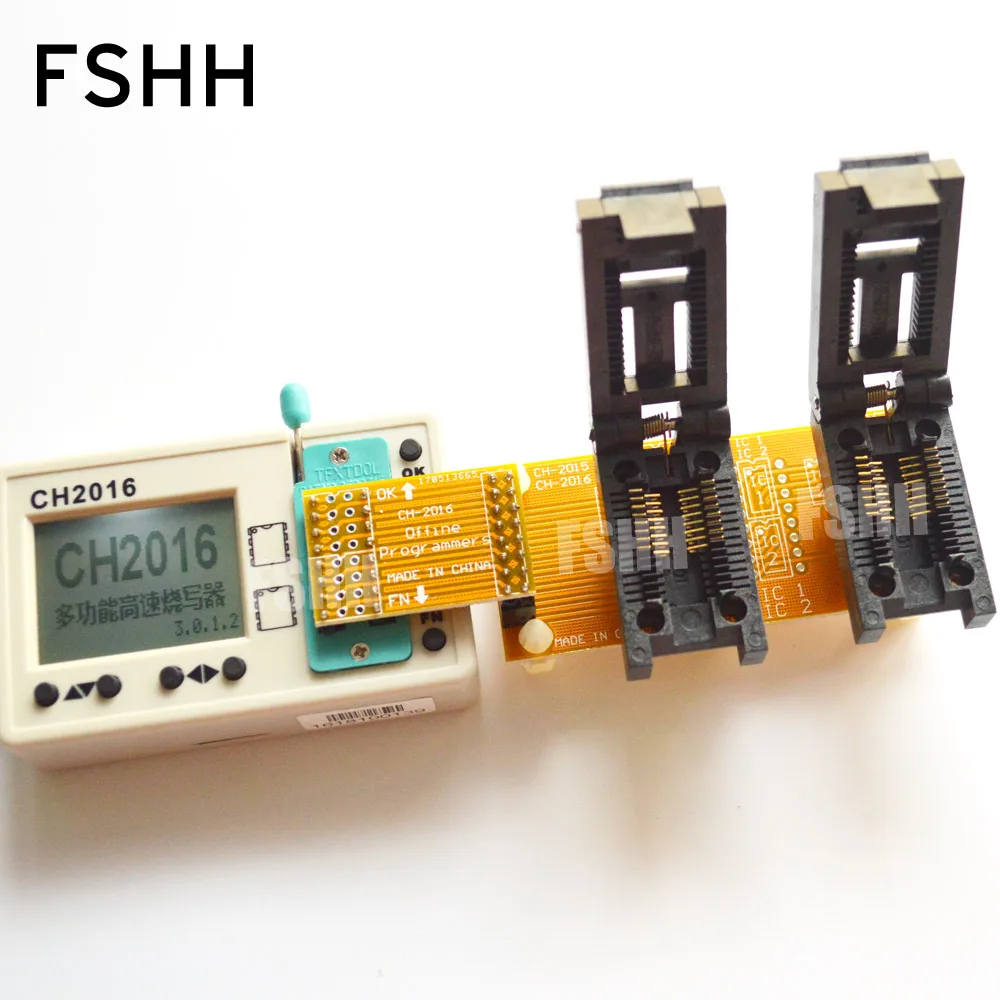 CH2016 USB SPI FLASH programmer+Clamshell 300mil SOP16+SOP16 test socket Production 1 drag 2 programmer CH2016 USB SPI FLASH programmer+Clamshell 300mil SOP16+SOP16 test socket Production 1 drag 2 programmer