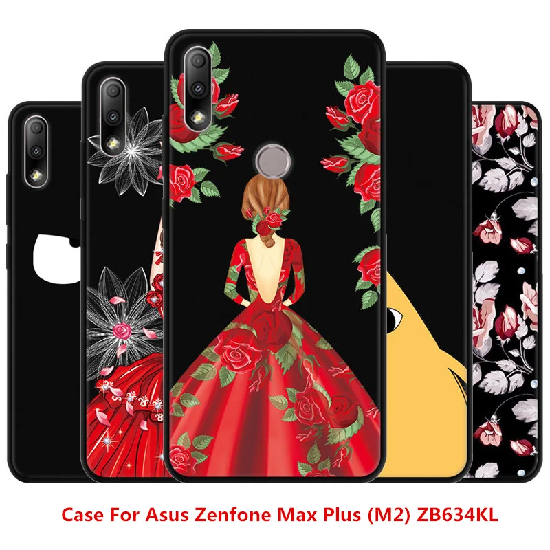 

Case For Asus Zenfone Max Plus (M2) ZB634KLl,TPU Painted Mobile Phone Shell Lovely Cartoon Color Painting Case.18 Colors!