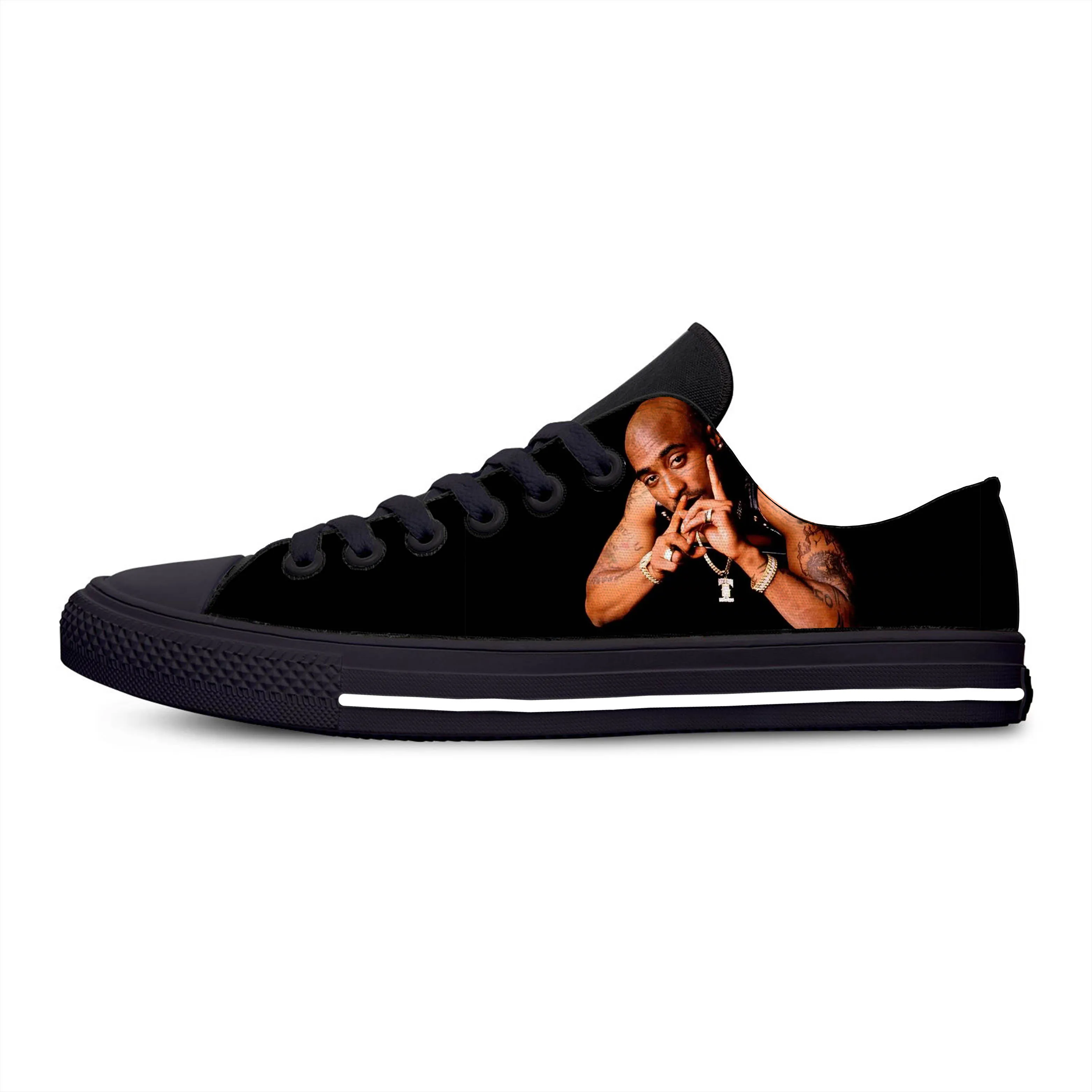 Горячая Мода 3D 2Pac Тупак кроссовки для мужчин/женщин Высокое качество 3D печать ручной работы повседневная обувь - Цвет: 2Pac Tupac 3