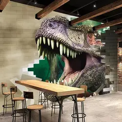 Фото обои 3D стерео динозавров кирпич фрески детская Спальня ресторан творческий фон настенная живопись Papel де Parede