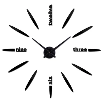 

Fashion Diy 3d Wall Clock Design Acrylic Mirror Clocks Stickers Large Decorative Mounted vintage House Clock On The Wall