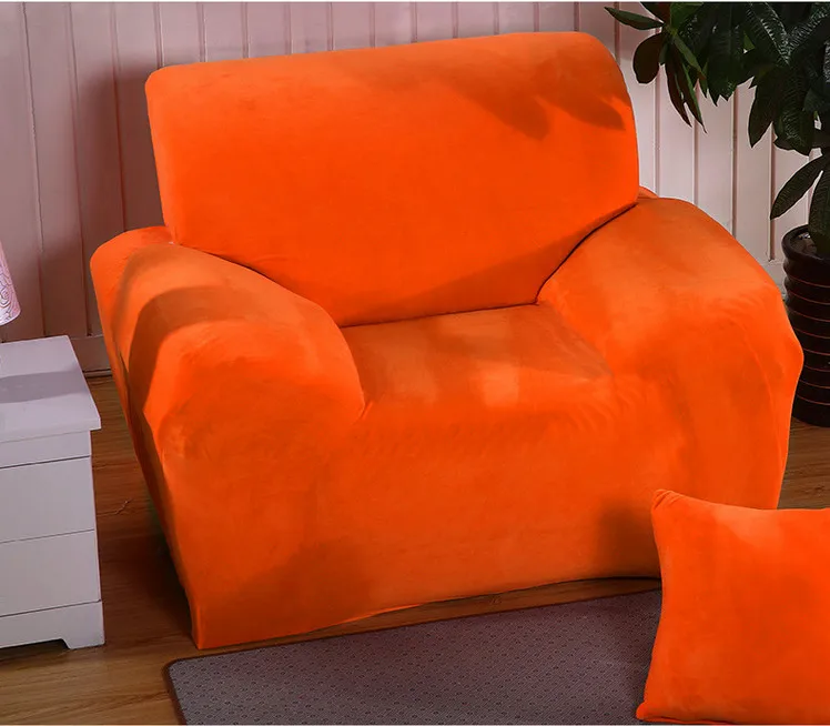 Плюшевые эластичный Чехлы для диванов Tight Обёрточная бумага все включено скольжению диване Обложка Сгущает диван Полотенца single/два/ три/Четыре местный - Цвет: orange
