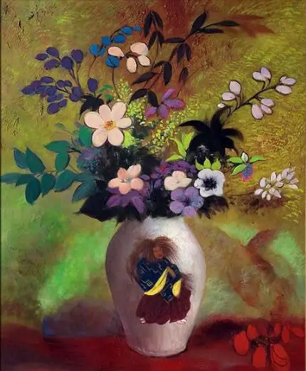 

Top Skill Reproduction Hand-painted Abstract Style Flowers in Bottle Oil Painting Handmade Wall Artwork Decorative Canvas Paints