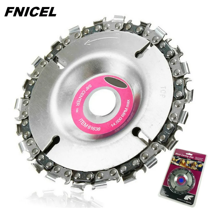 

4" Steel Grinders Disc and Chain 22 Tooth Fine Cut Chains Set Wood Carving Disc For 100/115 Angle Grinder