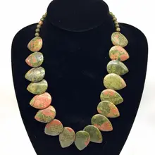 Ожерелья с подвесками модные каменные бусины колье Висячие бусины 18x25 мм лунный камень оникс, сердолик камень тигровый глаз вечерние подарки