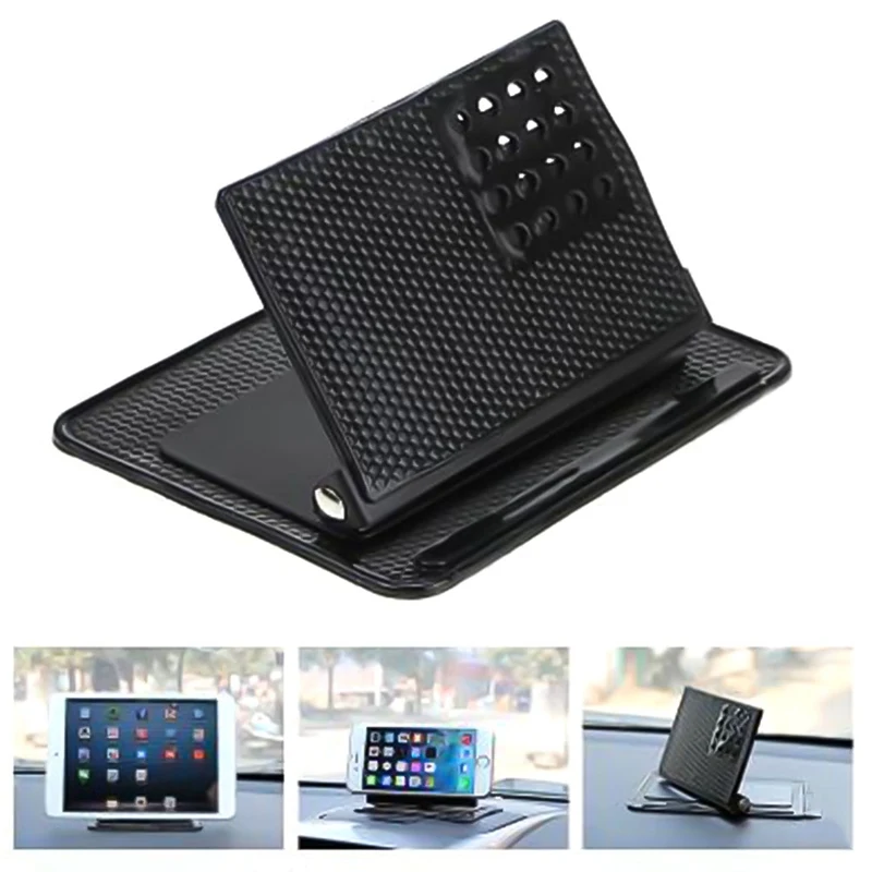 

360 Degree Rotating Car Phone Holder Non-Slip Mat Universal Automobile Dashboard Adjustable Angle Sticky Pad For GPS Navigation