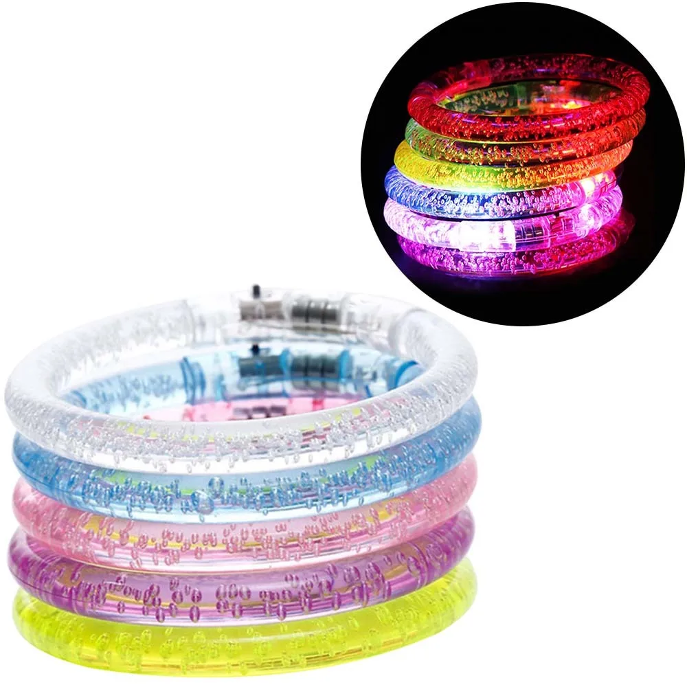 

MrY 5Pcs Glowing Bracelet Acrylic Flash LED Light Electronic Bracelet Toys