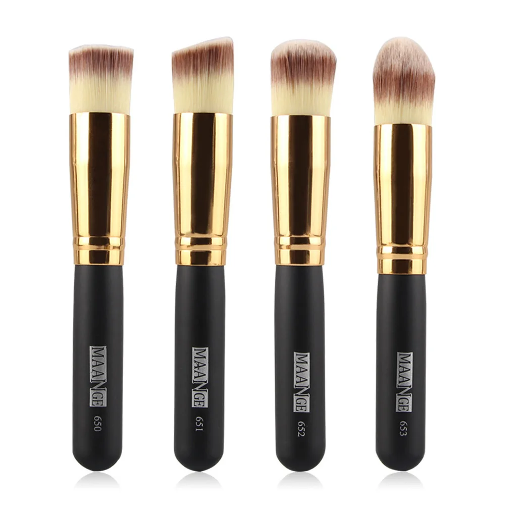 

HTHL-MAANGE High Quality 4pcs Makeup Brush Beauty Blending Blush Foundation Contour Powder Cosmetic Multifunctional Brush Set