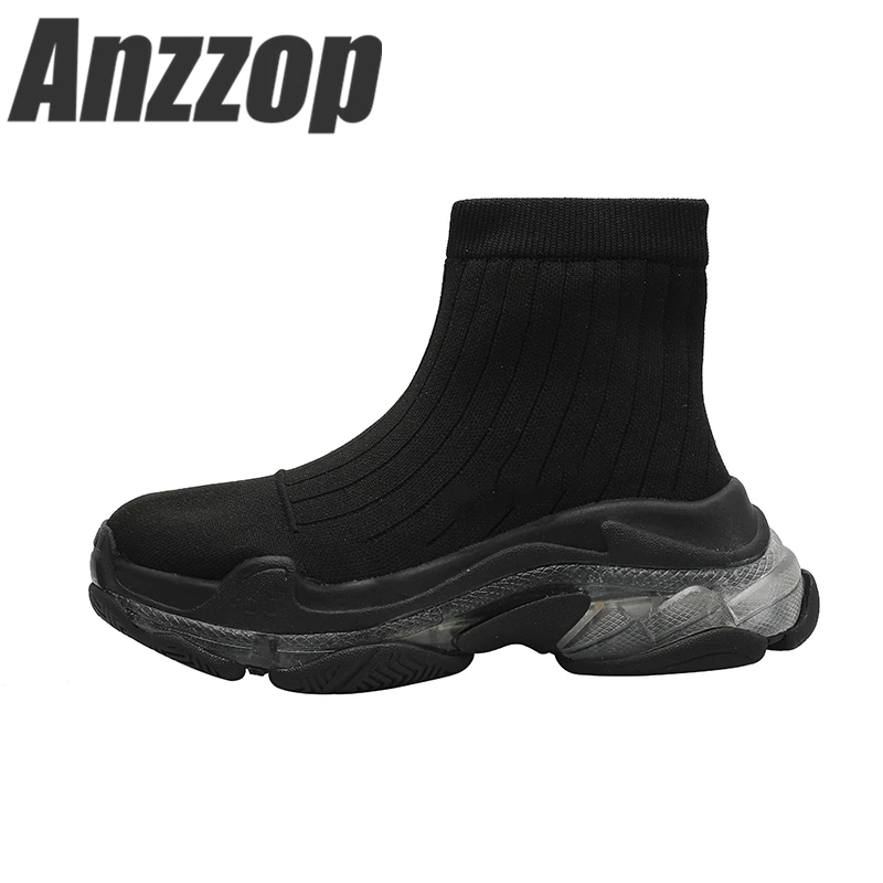 

2019 female elastic stockings shoes old shoes high-end design platform sports shoes female Korean version of the street tide