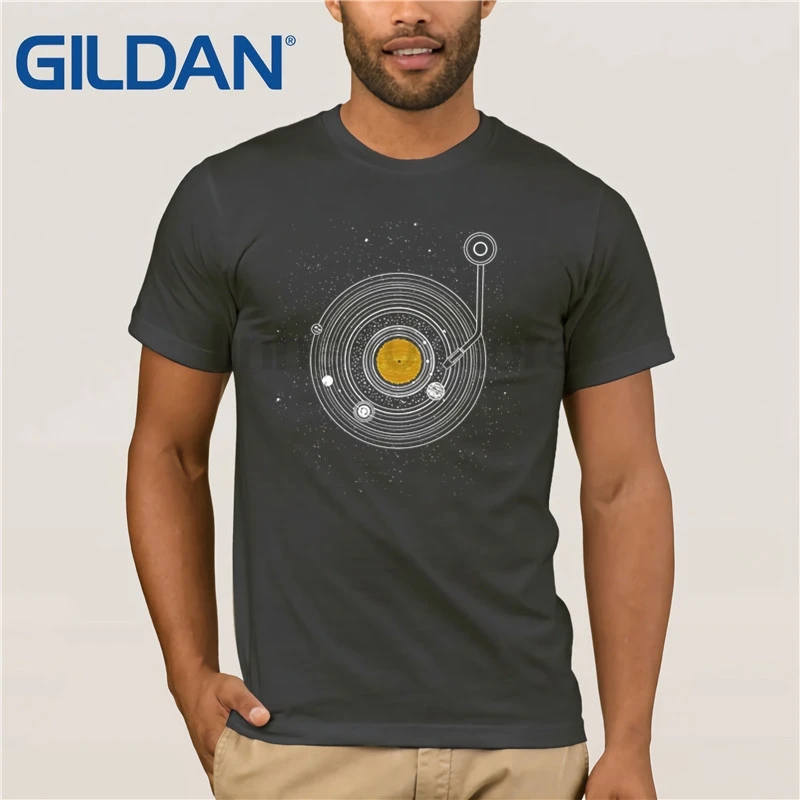 

GILDAN Vinyl Record Solar System Space T-Shirt T-shirt