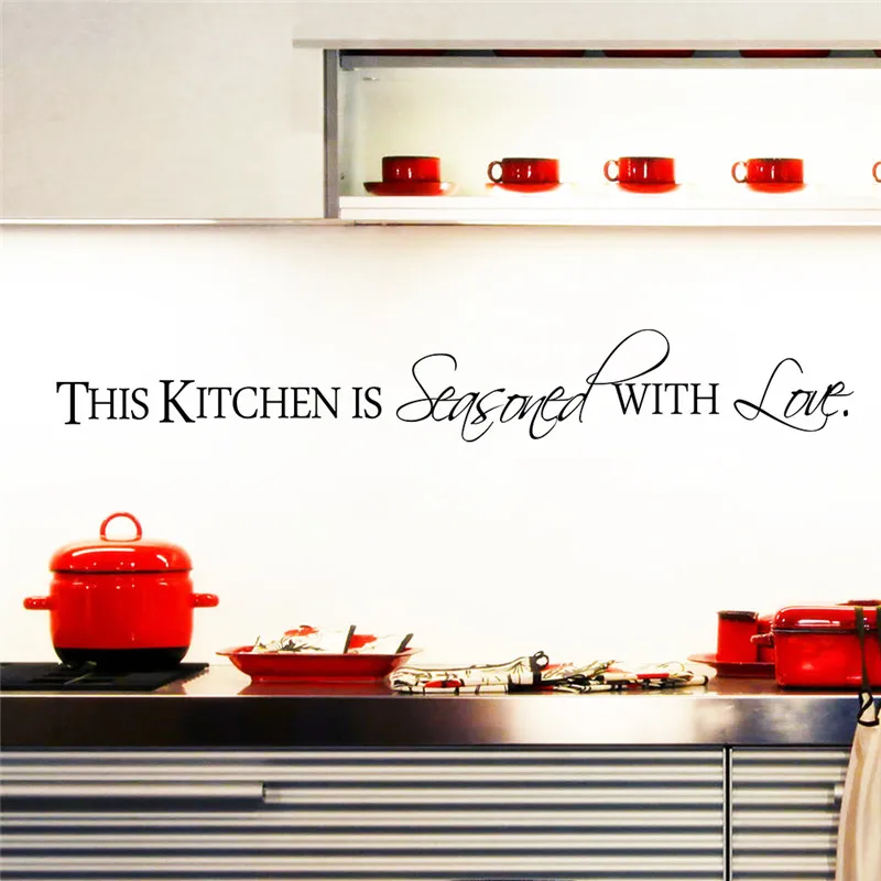 

This kitchen with love wall stickers New Creative Vinyl Removable Letter Quotes Mural Decal Art Living Room Decoration