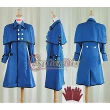 Negro mayordomo kuroshitsuji ciel phantomhive azul dress coat foso de las mujeres de invierno primavera zanja chaqueta del traje de cosplay