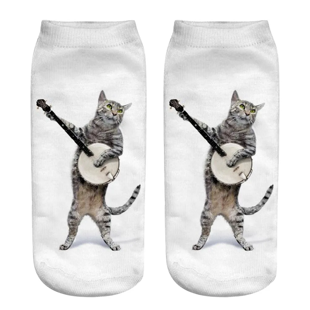 

new design Colorful Tie Dye Compression Socks Cute Animals print Shorts Socks new year gift