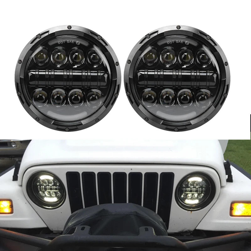 2016 New 7 inch 80W Chrome Motorcycle LED Headlight with white DRL and yellow turn Signa for Harley davidson Motorcycle lighting (22) 33 1