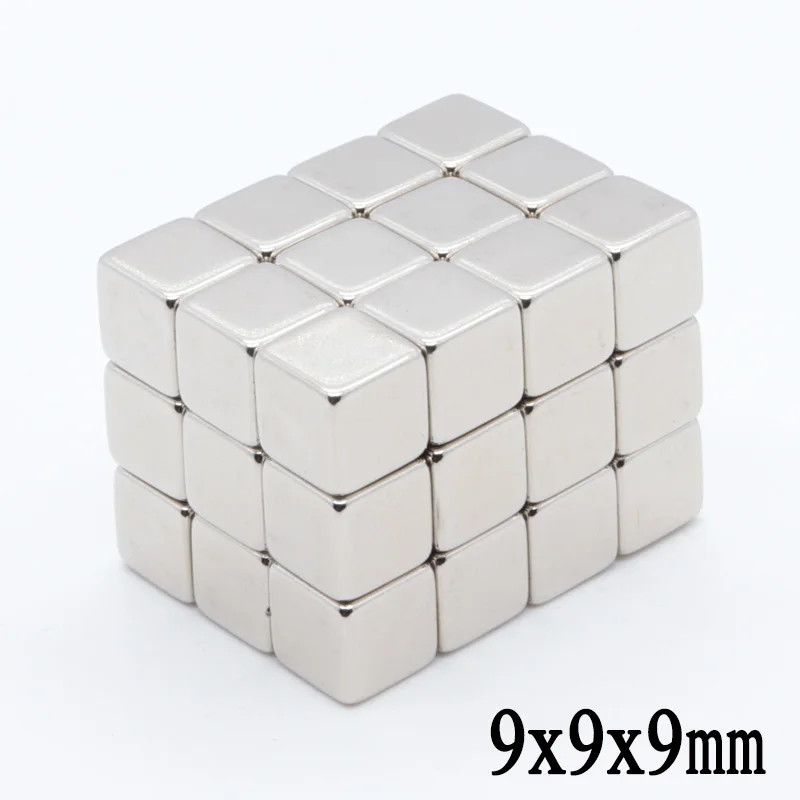 100pcs N52 Large Strong Block Square Cube Rare Earth Neodymium Magnets 9x9x9mm