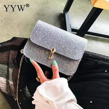 

2018 New Fashion Girls Shoulder Bags For Female Messenger Bag Pu Luxury Handbags Sequin Bags Designer Lady Cute Crossbody Bags