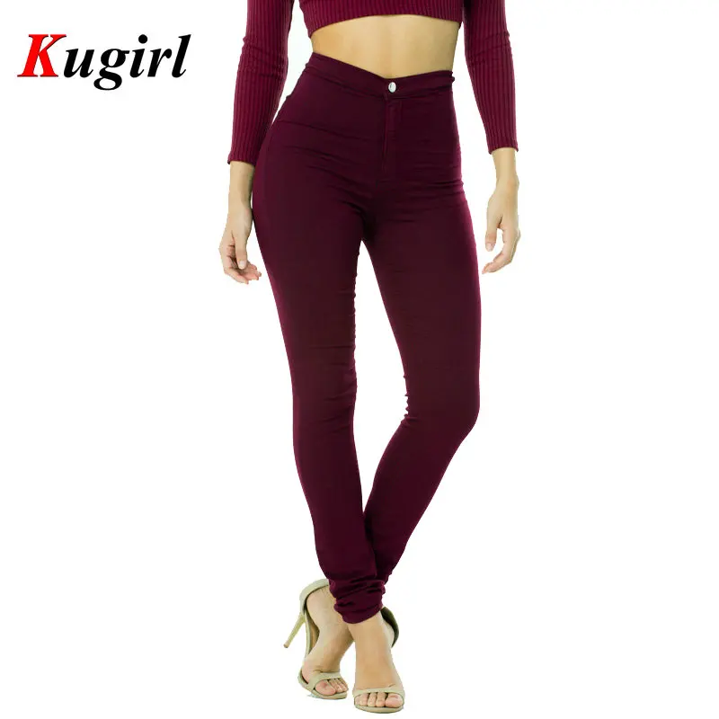 

New 2017 Arrival Wholesale Woman Denim Pencil Pants Top Brand Stretch Jeans High Waist Pants Women High Waist Jeans Femme