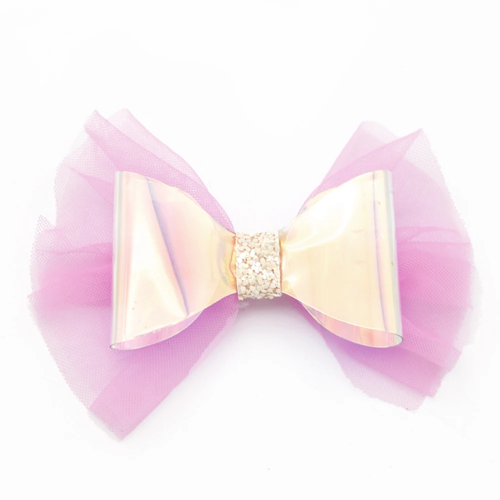 

david angie Glitter faux Leather Hair Bow Bowknot without Clips for Kids Girls DIY Headband Headwear Hair Accessories,5Yc4728