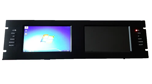 2*7 дюймов TFT ЖК дисплей стойку промышленный монитор 2 * HDMI Вход (VGA и AV В опционально)