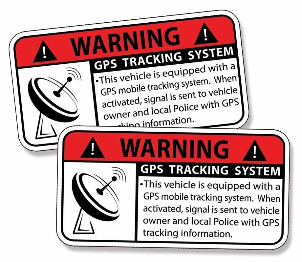 XP0003 GPS Sticker Anti Theft Vehicle Tracking Security Warning Alarm Safety Decal Car  2 tall by 4 wide.